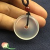Protective amulet white jade, buckle, agate pendant suitable for men and women, white crystal, crystal necklace, plus size