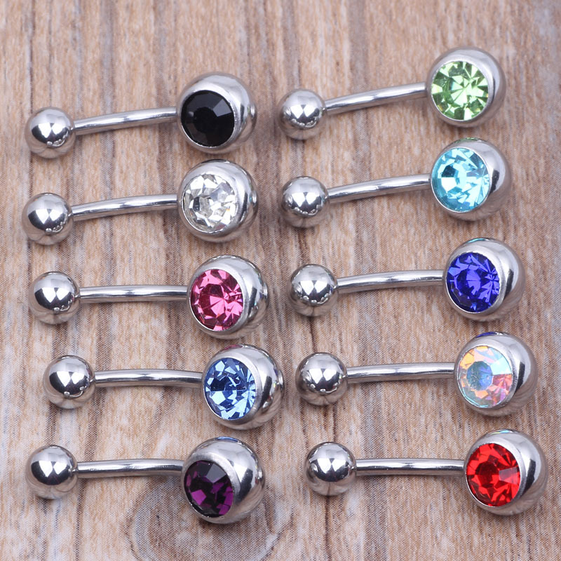 DIY 1.6mm Thick Diamond CZ Nail Ring Titanium Steel Belly Button Ring Outlet detail image 7