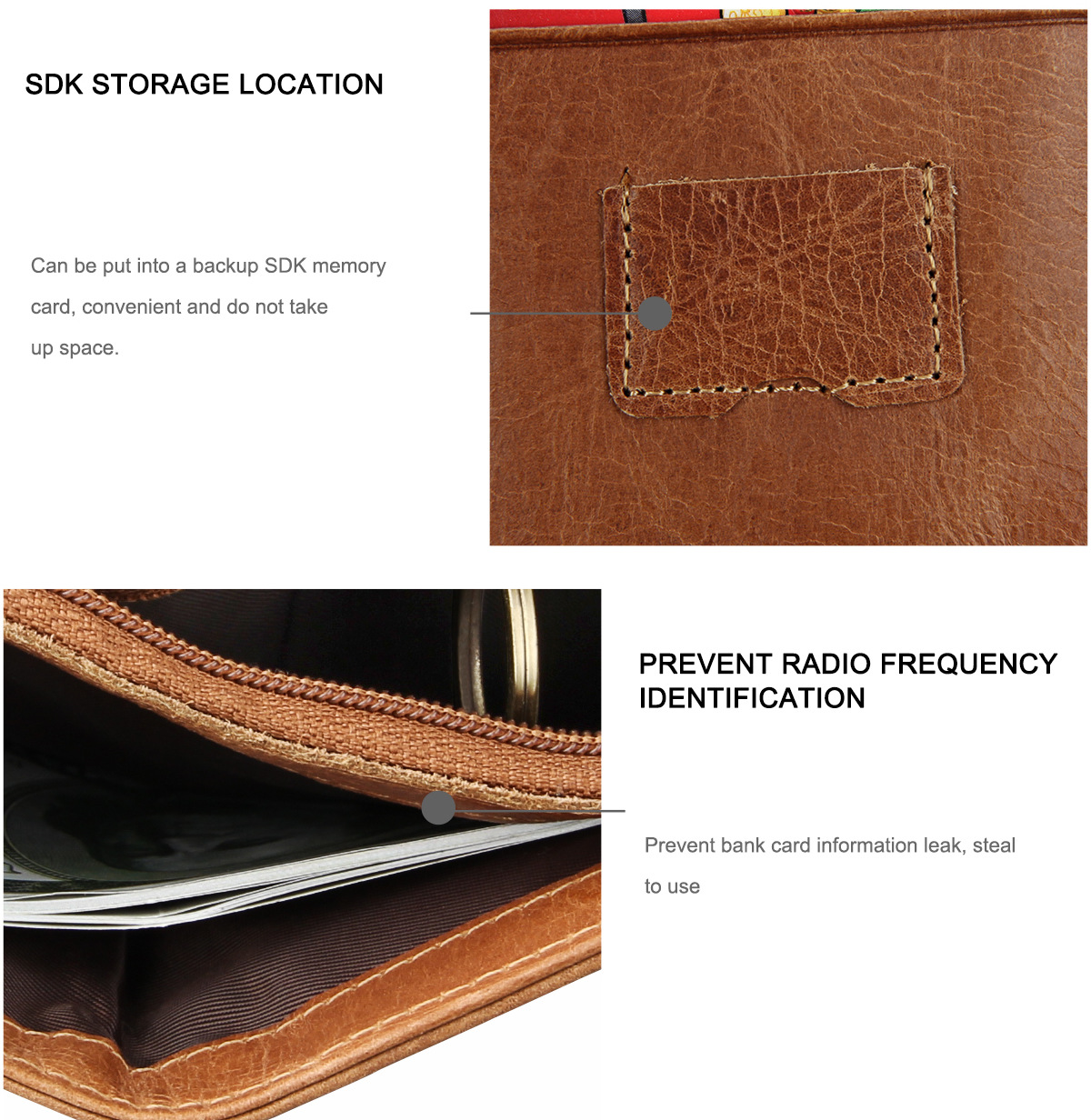 Short Retro Wallet Oil Wax Leather Wallet Wholesale Rfid Anti-theft Brush Leather Wallet display picture 9