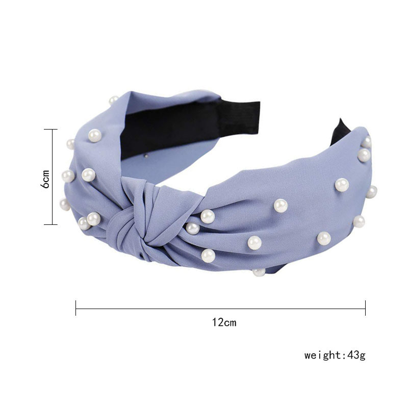 Fashion Solid Color Cloth Knot Artificial Pearls Hair Band display picture 1