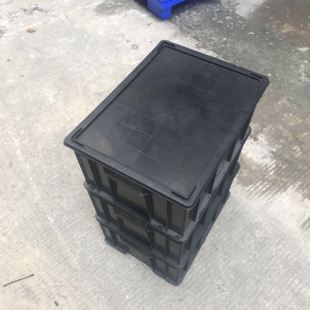 现货供应加厚防静电周转框 480*355*170可安装刀卡分隔配件框胶箱