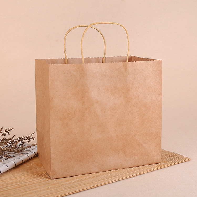 手提袋定制专拍 外卖食品包装纸袋 服装购物牛皮纸礼品袋定制logo