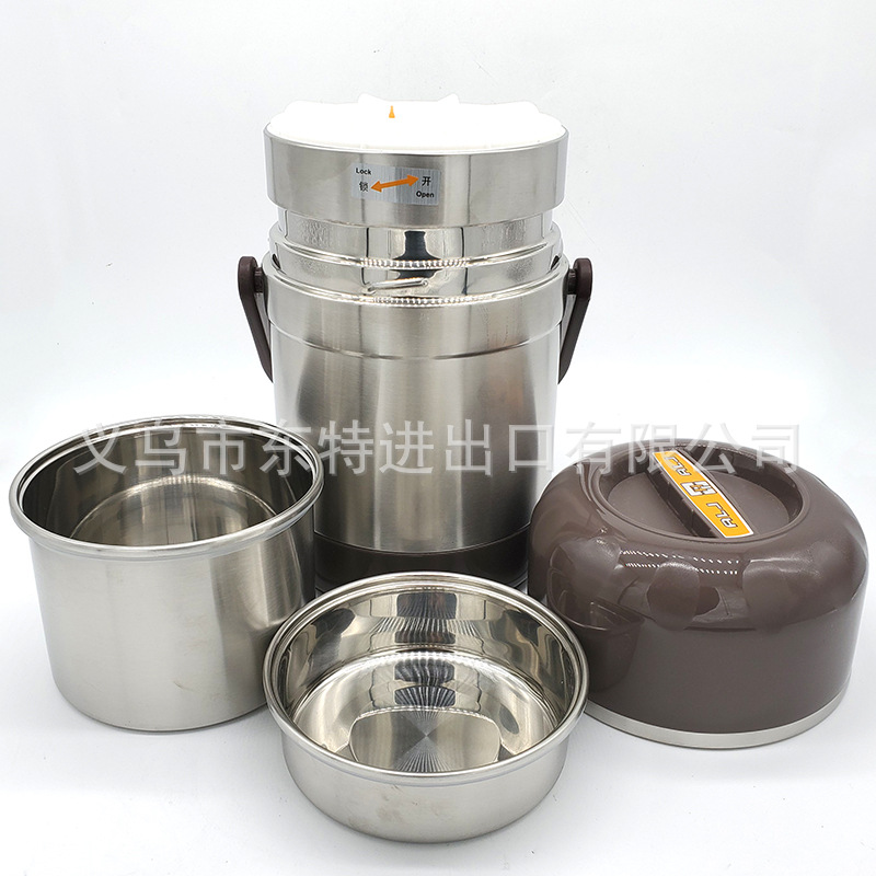 Factory direct sales of stainless steel thermos pot 304 multi-layer sealed lifting pot vacuum anti-overflow lunch box lunch box detail image 10
