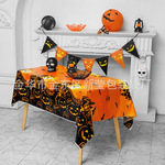 现货一件代发万圣节鬼节派对一次性pe桌布南瓜骷髅蝙蝠