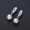 Accessory, necklace and earrings for bride from pearl, jewelry, European style, wholesale