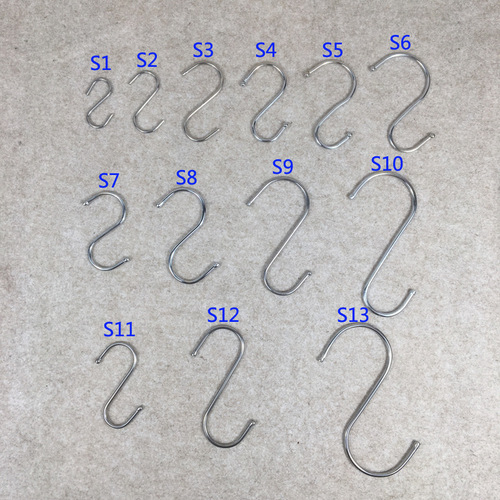 Multifunctional stainless steel S hooks kitchen S-shaped hooks sausage and meat hangers plant hooks S-shaped exhibition hooks