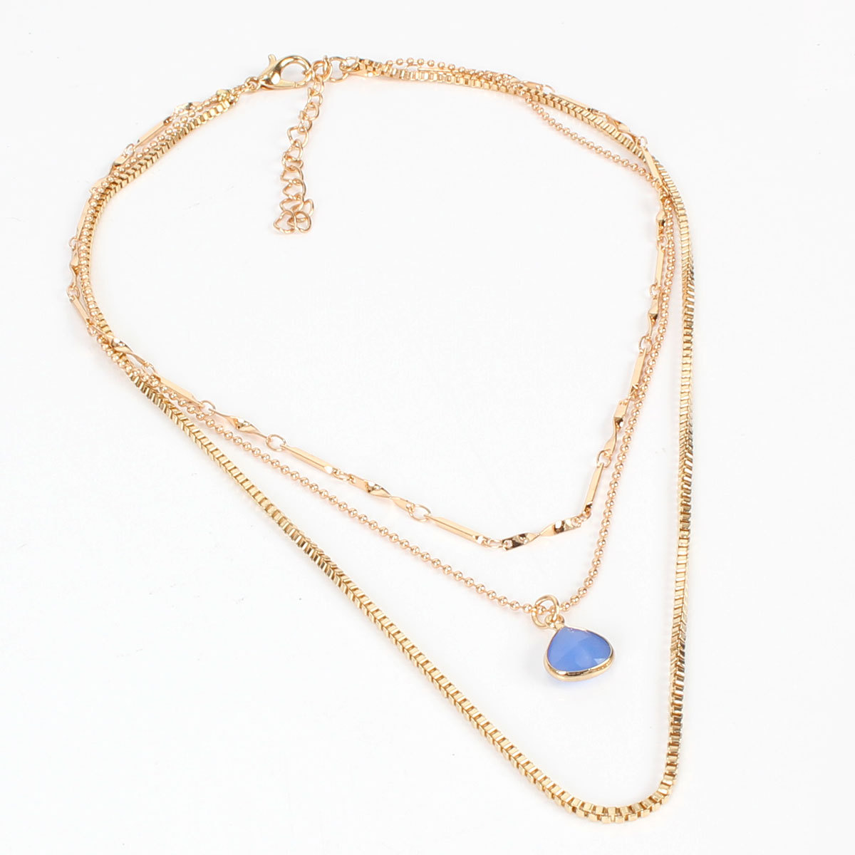 Fashion Simple Metal Color Layer Love Chain Necklace Women Wholesales Fashion display picture 2