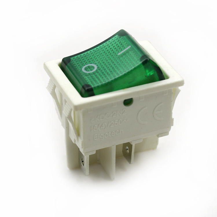 厂家提供KCD4电源4引脚2座带灯倾斜板开关