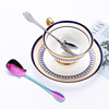 Cartoon coffee mixing stick stainless steel, dessert spoon, fork, Birthday gift