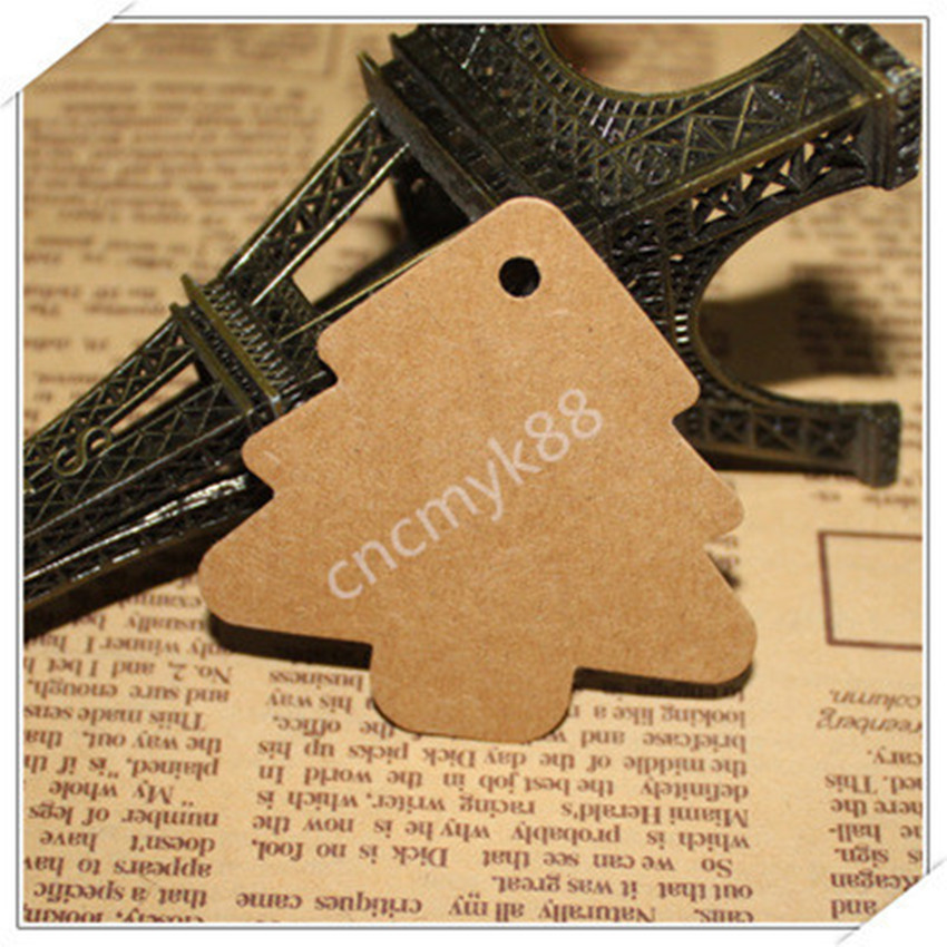 牛皮纸圣诞树吊牌 烘焙挂牌空白唛头手工产品 圣诞节吊卡吊牌定制