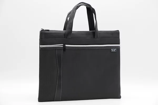 Qinbo file bag A4 Portable briefcase men and women multi-layer canvas zipper business office conference bag customizable