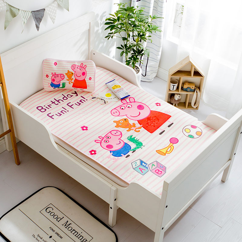 ins夏季卡通凉席1.2m冰丝席婴儿幼儿园儿童1米1.35可水洗软席0.9m
