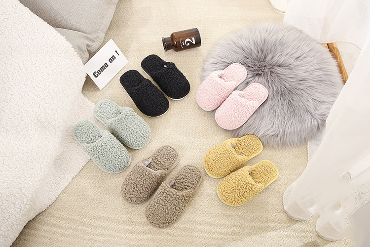 lamb hair warm indoor cotton slippers NSPE10028