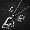 Pendant stainless steel with letters, necklace, chain, set, earrings, accessory, European style, wholesale