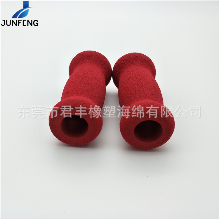 女子防身不锈钢甩棒护手把套异型红色磨砂nbr橡塑海棉倒角握把