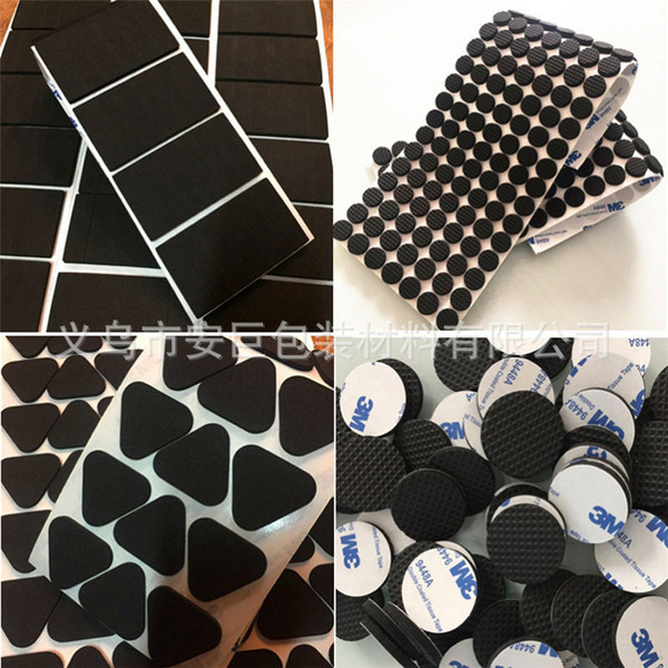 Self-adhesive black silicone non-slip shockproof doormat