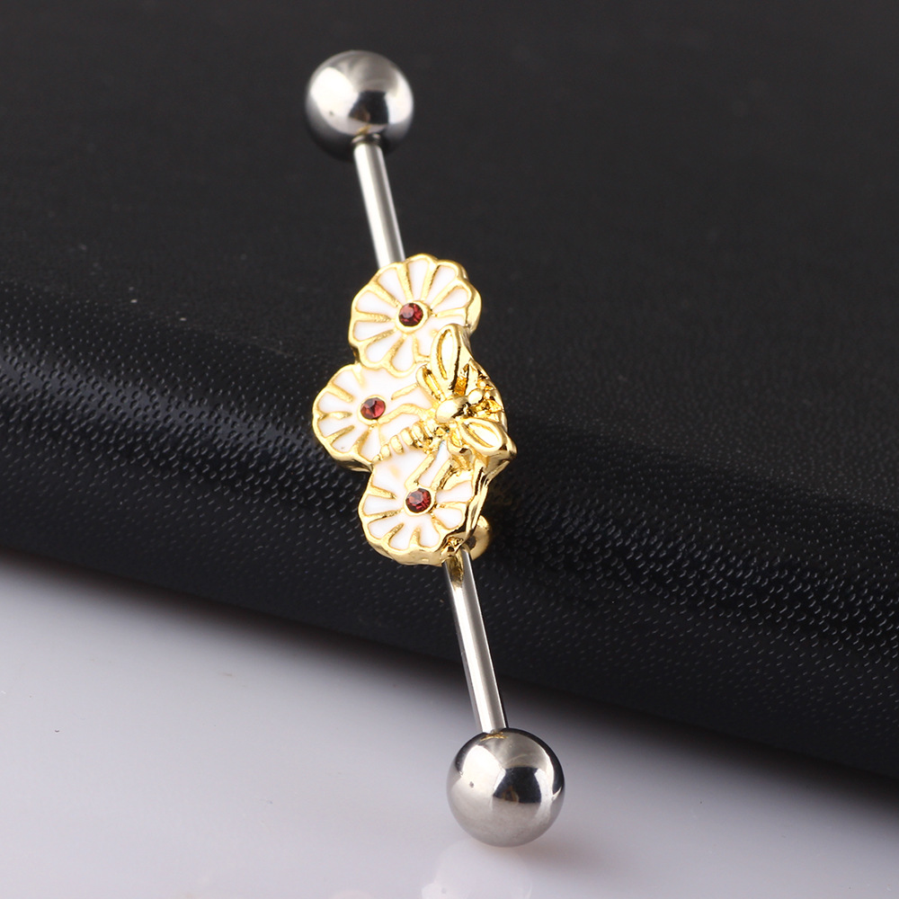 Geometric Stainless Steel Cartilage Ear Bar Industrial Barbell Ear Bone Nails for Women Men detail image 7