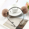 Star Star Trendy Korean Edition Rabbit Plush Double Mao Ball Board Cute Creative Creative Head buckle supply e -commerce