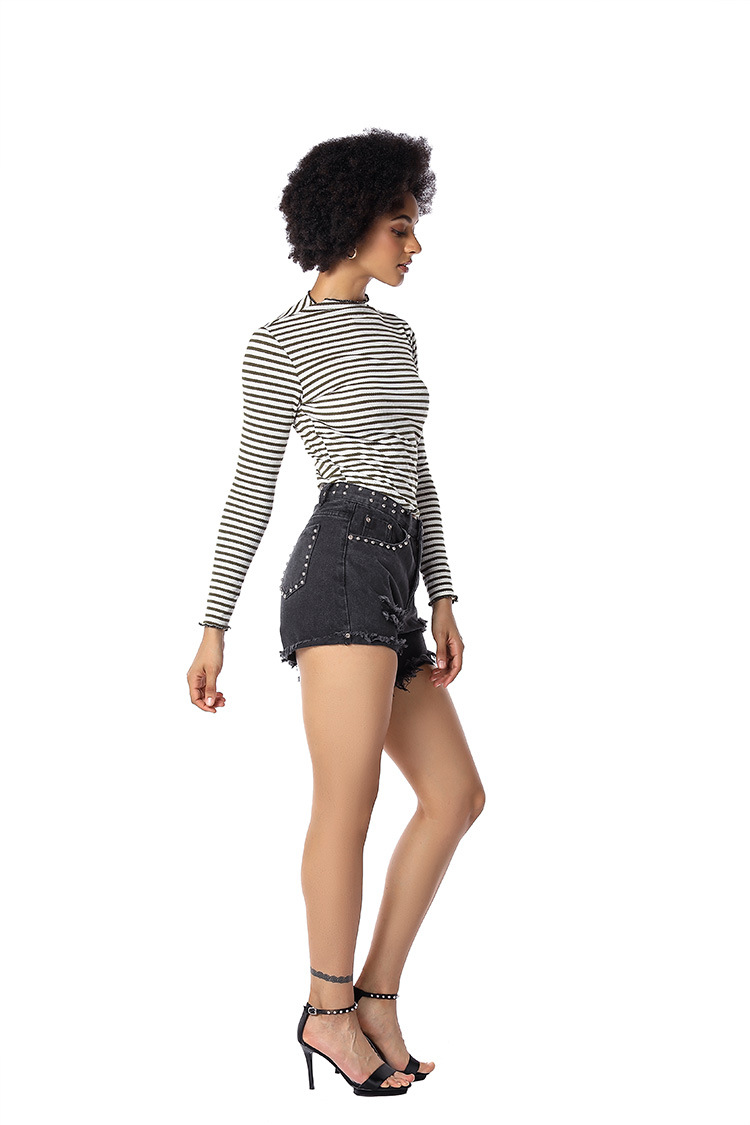 Washed Large Size Loose Denim Shorts NSSY9451