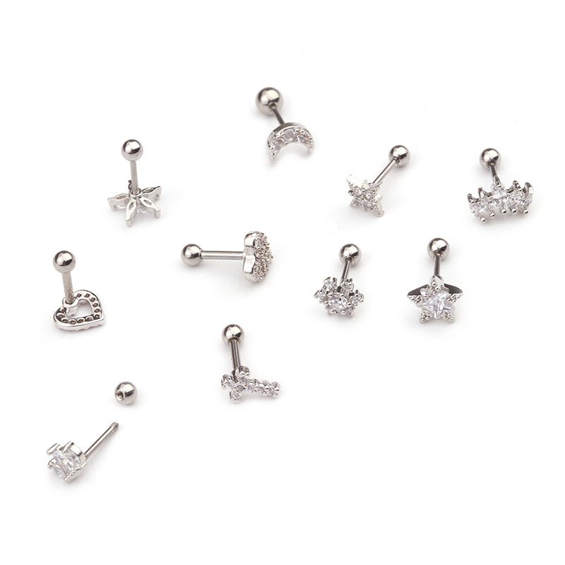 Ear Cartilage Rings & Studs Fashion Crown Copper Plating display picture 12