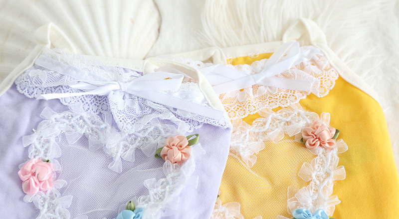 爱心网纱蕾丝边吊带衫