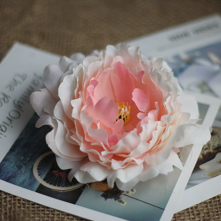Искусственная пионовая головка Happy Peony, 15 см шелковая ткань, многоцветное свадебное декорирование