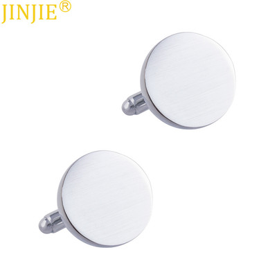 现货圆形光面拉丝金属袖扣 男士简约风法式衬衫袖口钮cuffliks|ms