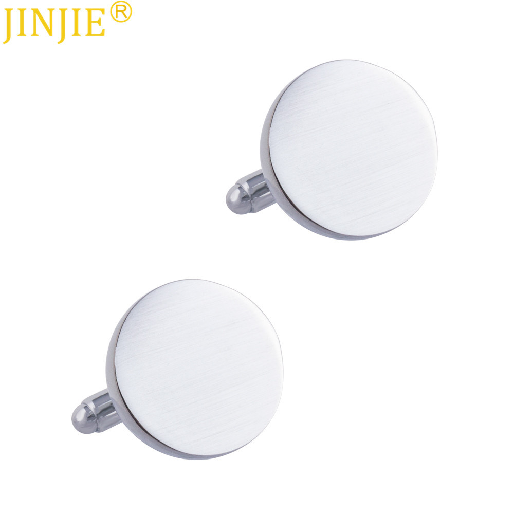 现货圆形光面拉丝金属袖扣 男士简约风法式衬衫袖口钮cuffliks|ms