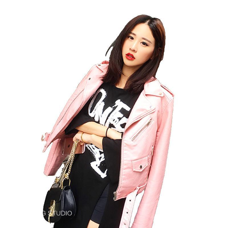 Cross border PU leather jacket new Korean leisure locomotive leather jacket women's short fit coat in spring 2019