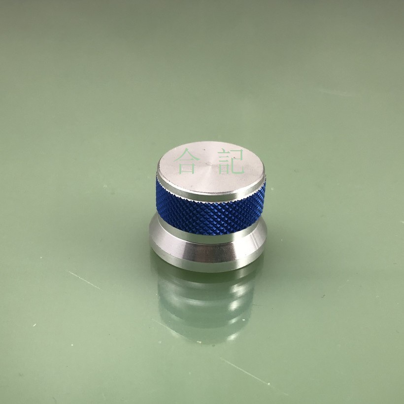 深蓝色铝合金帽型旋钮直径26mm高度18mm梅花圆内孔电声器件是HJ26