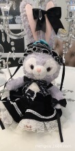 Lolita熊衣批发洛丽塔熊包衣服黑色蕾丝小衣服 绑带蕾丝蝴蝶结jsk
