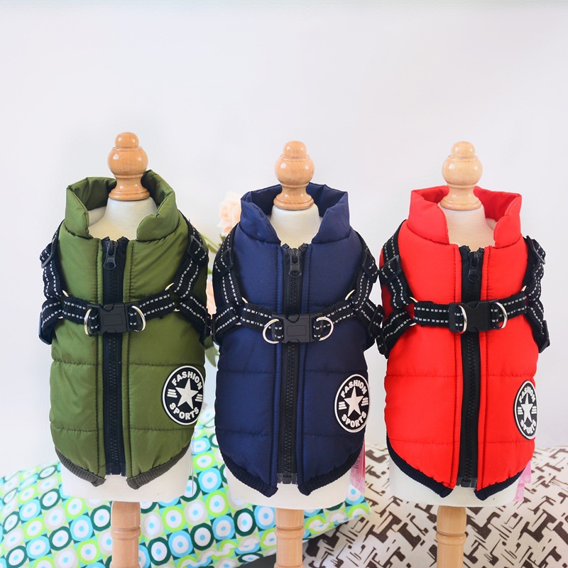 2019新款 狗狗棉衣宠物胸背一体棉马甲 宠物衣服秋冬装棉衣一件代|ms
