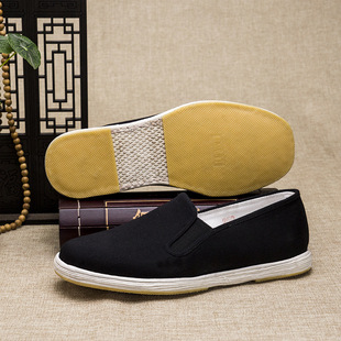 Classic Old Beijing Cloth Shoes Handmade Nose-soled Men's Car-driving Shoes Non-slip Half Adhesive Patch Casual Cloth Shoes