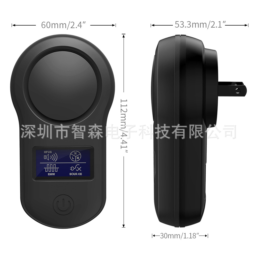 Fábrica con pantalla LCD transfronteriza ultrasónico electrónico ratón repelente mosquito repelente de insectos repelente