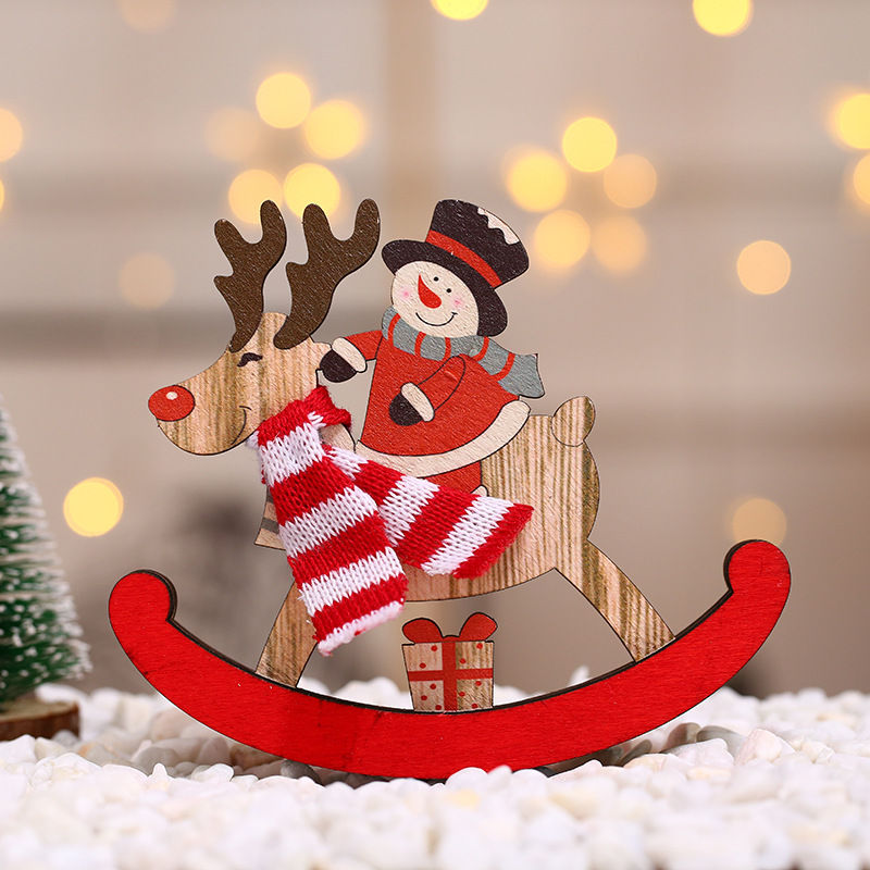 Christmas Cute Santa Claus Snowman Elk Wood Party Ornaments 1 Piece display picture 3