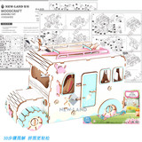 Деревянная трехмерная головоломка с лазером, деревянный дом на колесах, игрушка, DIY