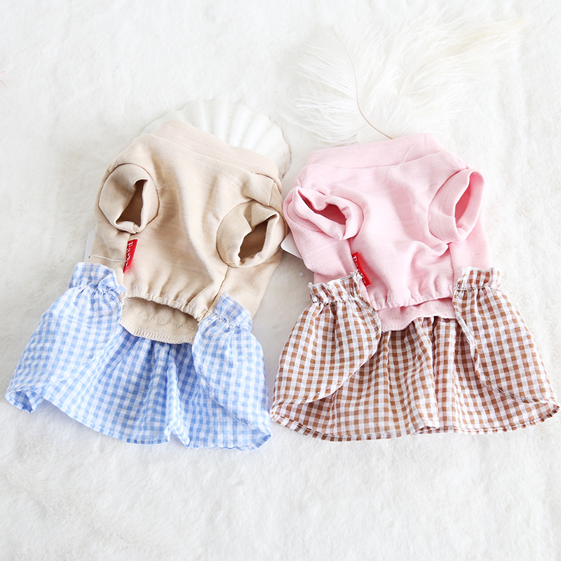 压纹蝴蝶结拼格裙