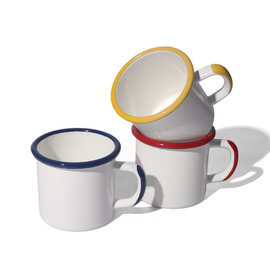6层日本进口釉料高质感搪瓷杯印LOGO创意复古语录老式茶缸杯
