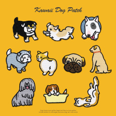 Cute Computer Embroidered Patch Japanese Dog Fabric Patch for Children's Clothes DIY Hole Repair Fashion Decorative Sticker Patch Iron-on