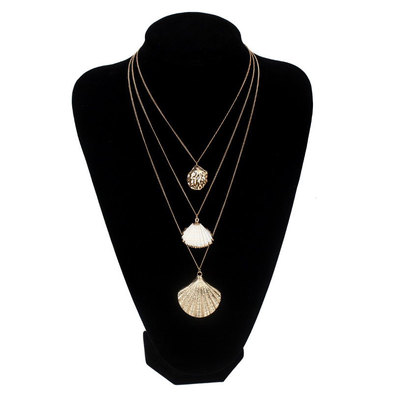 New Fashion Bohemian Style Natural Shell Gold Pendant Multi-layer Women's Necklace display picture 7