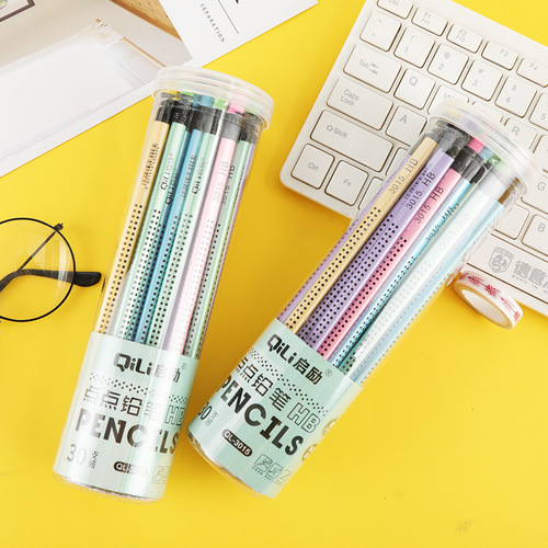 HB Pencil Primary School Triangular Rod Correction Grip Pencil Creative Cartoon Writing Pen 30 Bucket Pencils Wholesale