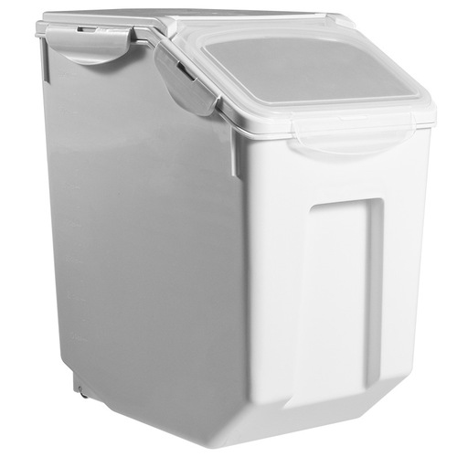 Kitchen rice bucket storage cabinet sealed transparent flip plastic grain storage box moisture-proof small rice box home