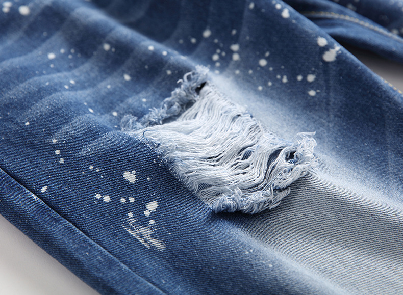 Nouveaux jeans usés pour hommes, jeans droits tendance et décontractés_voghion.com