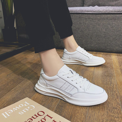 跨境外貿真皮透氣小白鞋男增高百塔韓版板鞋潮時尚休閑男皮鞋廠家