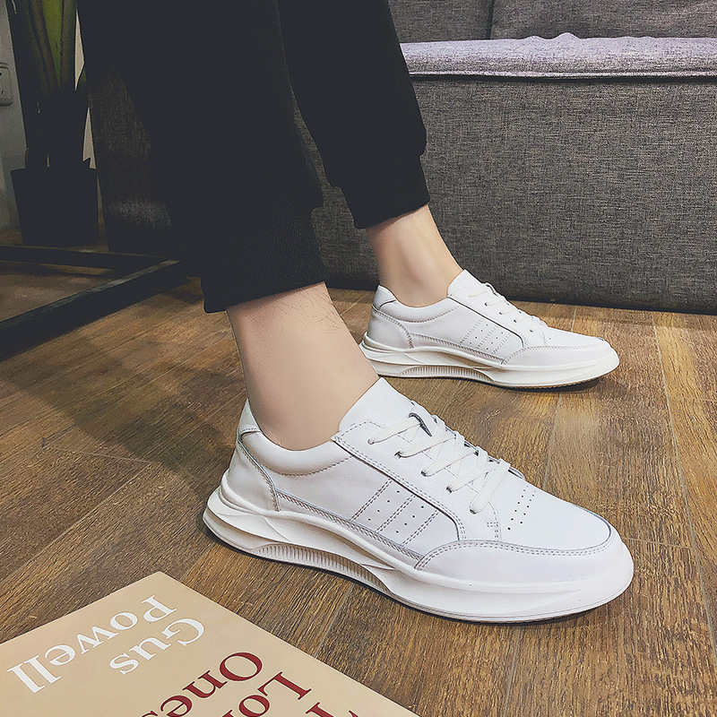 跨境外貿真皮透氣小白鞋男增高百塔韓版板鞋潮時尚休閑男皮鞋廠家