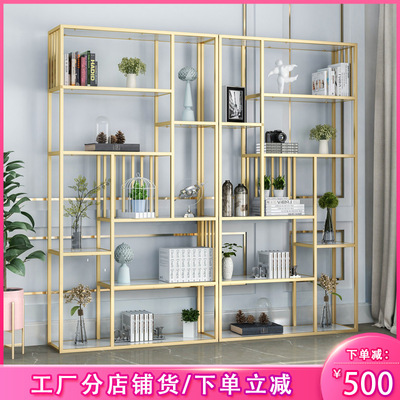 北欧置物架多层落地书架现代简约阻隔墙陈列展示客厅玄关隔断柜子