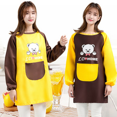 Factory Supply Home Kitchen Waterproof Stainproof Apron with Bear Design, Long Sleeve, Custom Logo Workwear Wholesale