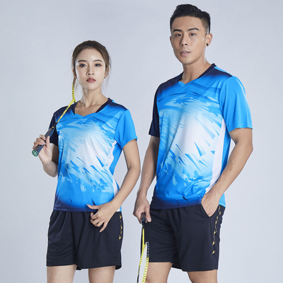 2019 Spring and summer badminton suit men and women new pattern Competition clothing Quick drying T-shirts Sports balls clothes Game service