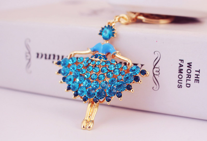 39g Weight Alloy, Metal Material Angel Pattern Unisex Gender Lake Blue, White, Red Color Ballet Girl Metal Pendant Keychain 2