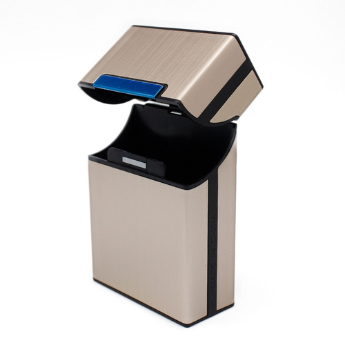 20-pack aluminum alloy cigarette box, brushed metal cigarette box, personalized magnetic buckle cigarette box, men's and women's cigarette box wholesale